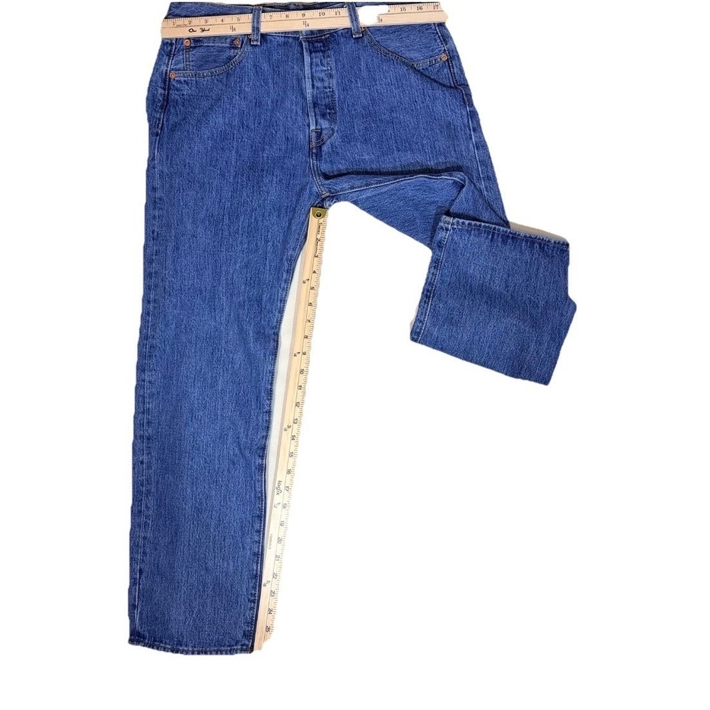 Levis 501 Original Fit Mens Blue Straight Leg Jeans W33 L29 00501-0193 - Picture 8 of 12